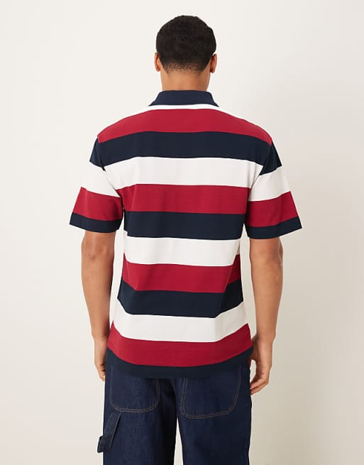 DESIGN Relaxed Polo In Textured Stripe