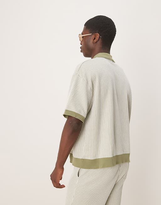 DESIGN Relaxed Polo In Textured Stripe