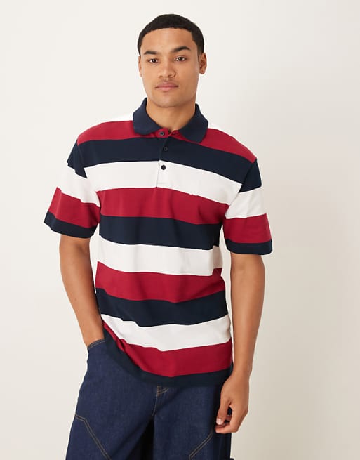 DESIGN relaxed polo in textured stripe