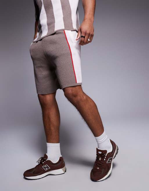 DESIGN Relaxed Polo Jersey With Belleville Graphic And Shorts Co-ord In Stone