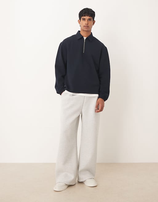DESIGN Relaxed Quarter-zip Sweatshirt In Navy