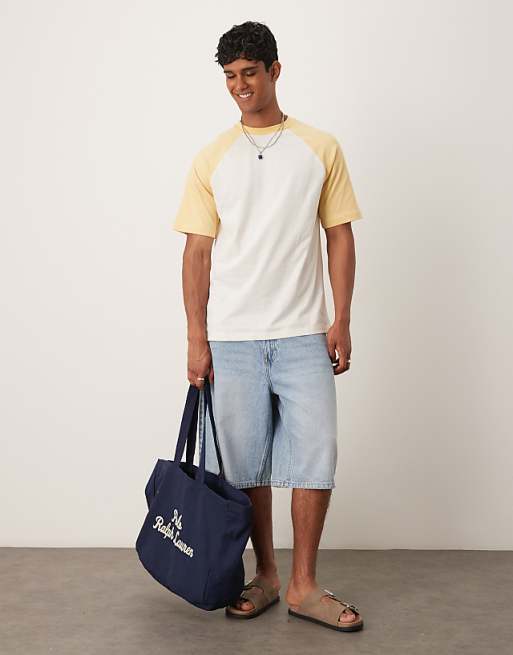 DESIGN Relaxed Raglan T-shirt In Cream