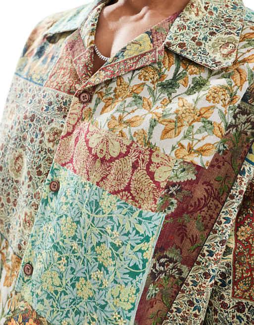 DESIGN Relaxed Revere Shirt In Tapestry Print