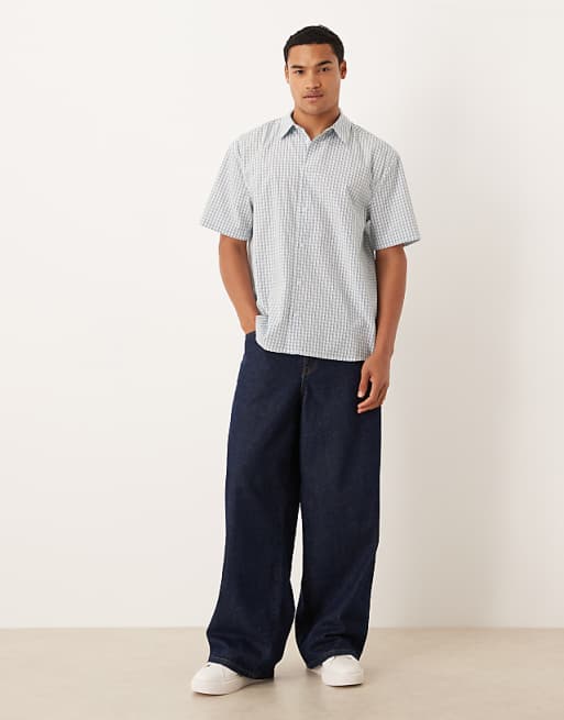 DESIGN Relaxed Shirt In Blue Check