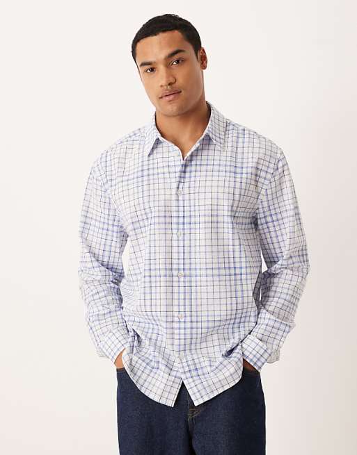 DESIGN relaxed shirt in blue check