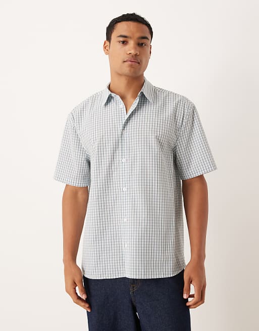 DESIGN relaxed shirt in blue check