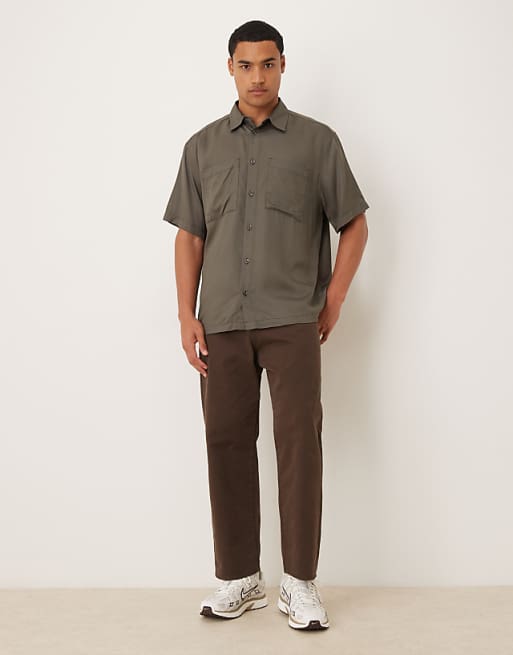 DESIGN Relaxed Shirt In Brown