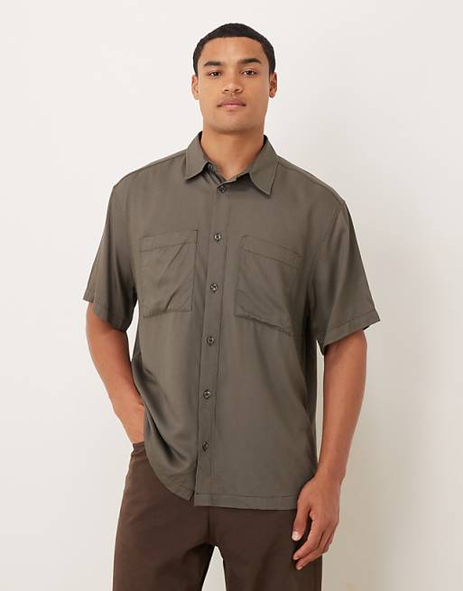 DESIGN relaxed shirt in brown