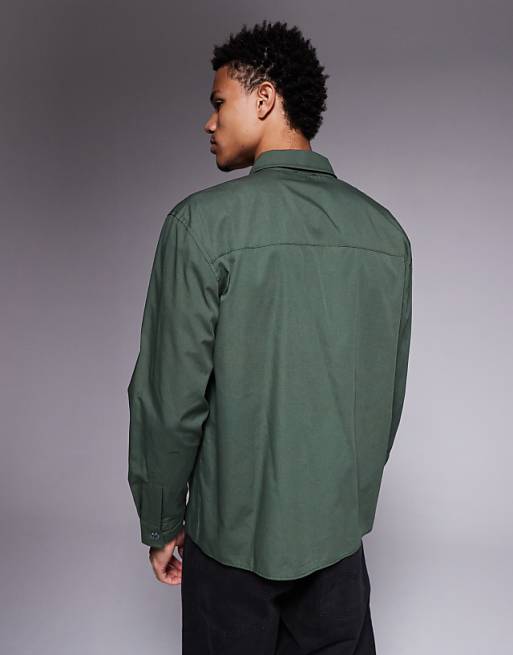DESIGN Relaxed Shirt In Dark Green