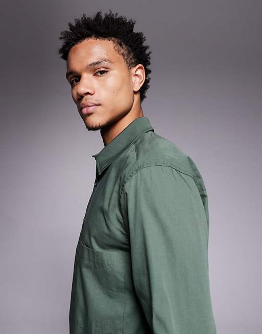 DESIGN Relaxed Shirt In Dark Green