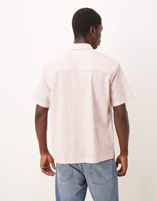 DESIGN Relaxed Shirt In Pink Stripe