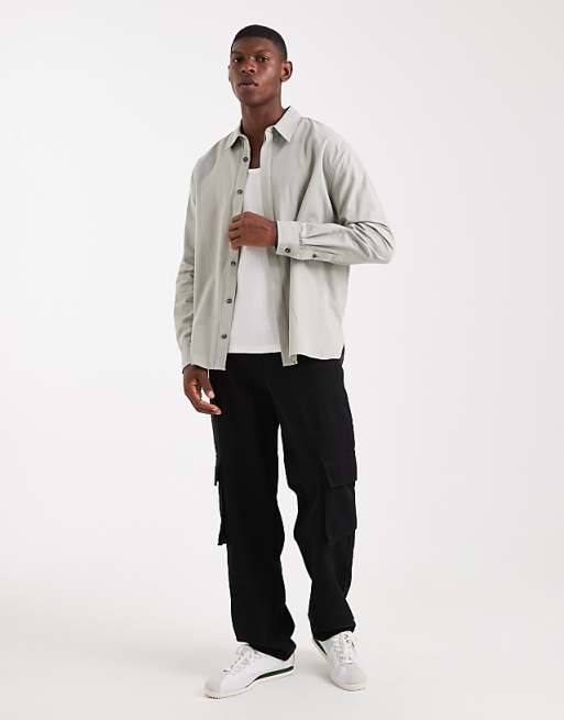 DESIGN Relaxed Shirt In Sage Green