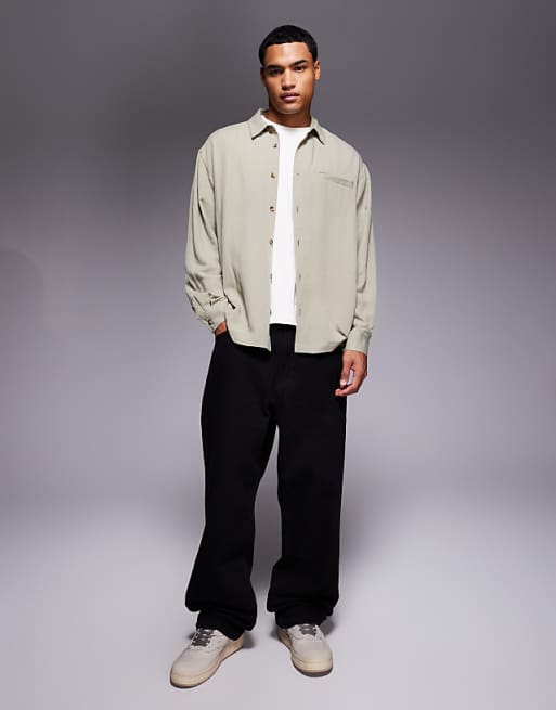 DESIGN Relaxed Shirt In Sage Green