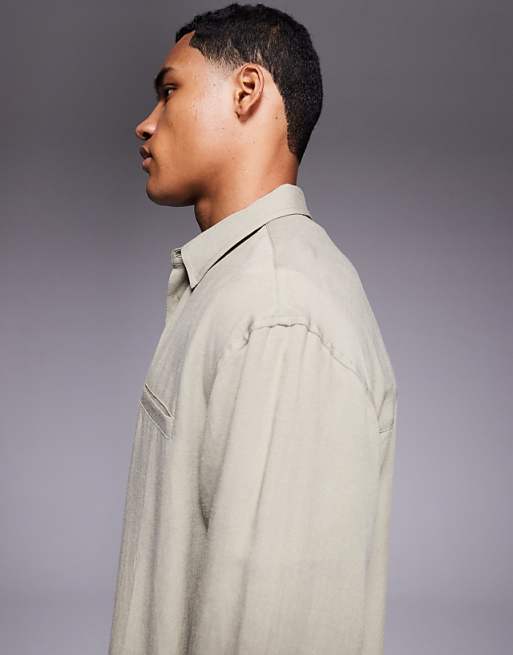 DESIGN Relaxed Shirt In Sage Green