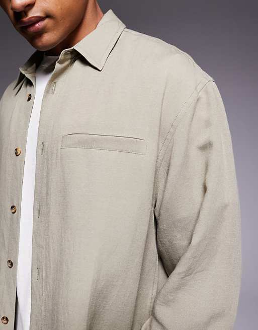 DESIGN Relaxed Shirt In Sage Green
