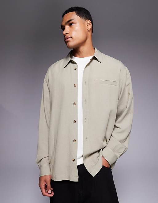 DESIGN relaxed shirt in sage green
