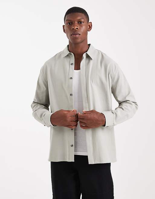 DESIGN relaxed shirt in sage green