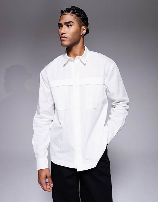 DESIGN relaxed shirt in white