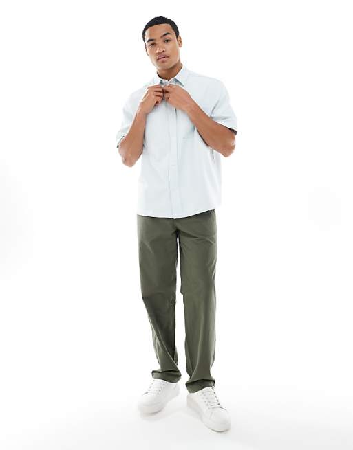 DESIGN Relaxed Shirt With Patch Pockets In Blue