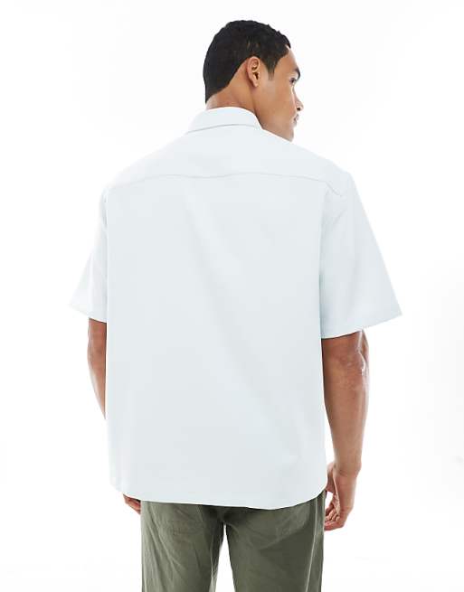 DESIGN Relaxed Shirt With Patch Pockets In Blue