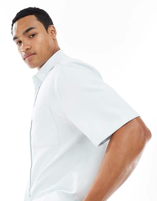 DESIGN Relaxed Shirt With Patch Pockets In Blue