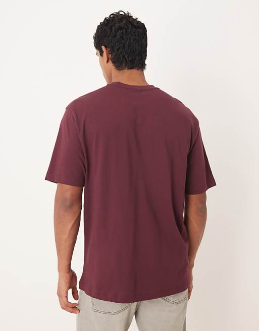 DESIGN Relaxed T-shirt Glass Print In Burgundy