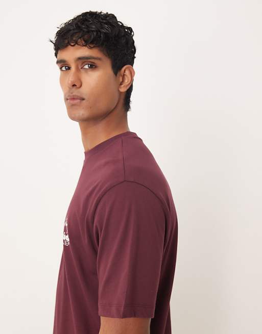DESIGN Relaxed T-shirt Glass Print In Burgundy