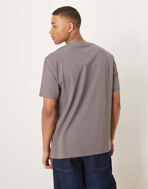 DESIGN Relaxed T-shirt In Grey With Celestial Chest Print