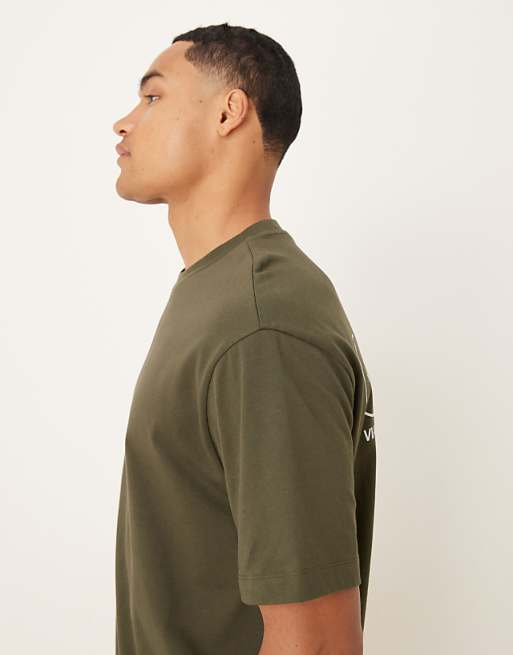 DESIGN Relaxed T-shirt With Back Print In Khaki