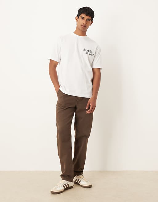 DESIGN Relaxed T-shirt With Cartoon Back Print In White
