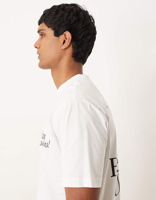 DESIGN Relaxed T-shirt With Cartoon Back Print In White