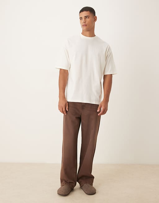 DESIGN Relaxed T-shirt With Celestial Graphic In Cream