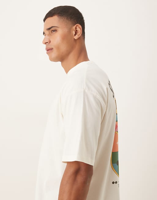 DESIGN Relaxed T-shirt With Celestial Graphic In Cream
