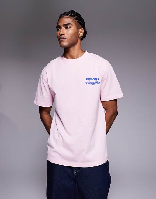 DESIGN Relaxed T-shirt With Cherry Graphic In Pink