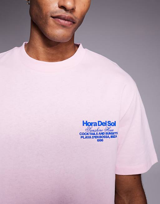 DESIGN Relaxed T-shirt With Cherry Graphic In Pink