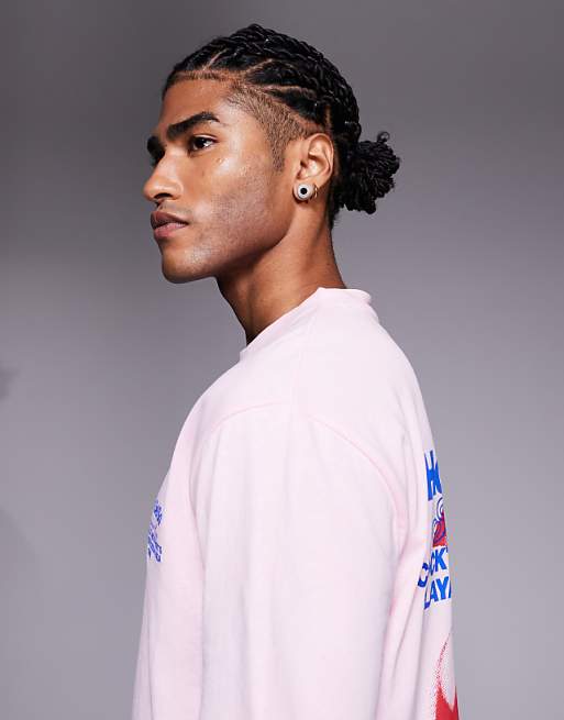 DESIGN Relaxed T-shirt With Cherry Graphic In Pink