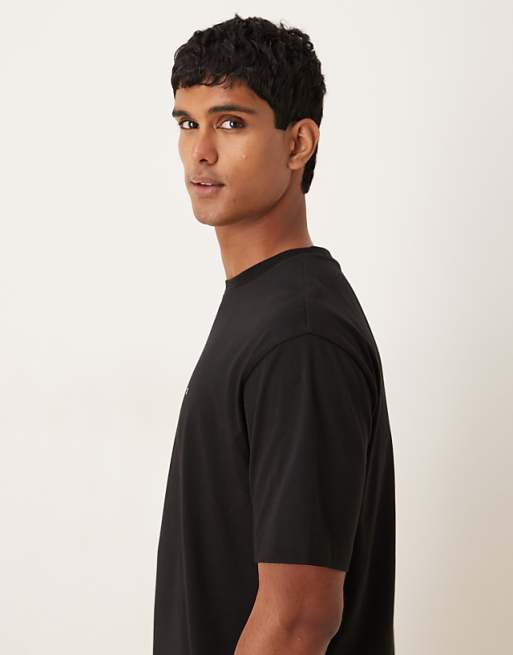 DESIGN Relaxed T-shirt With Chest Print In Black