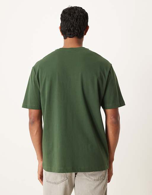 DESIGN Relaxed T-shirt With Chest Print In Green