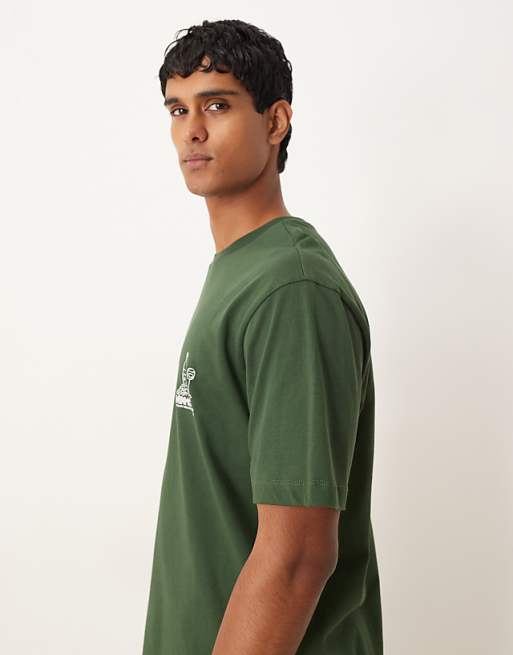 DESIGN Relaxed T-shirt With Chest Print In Green