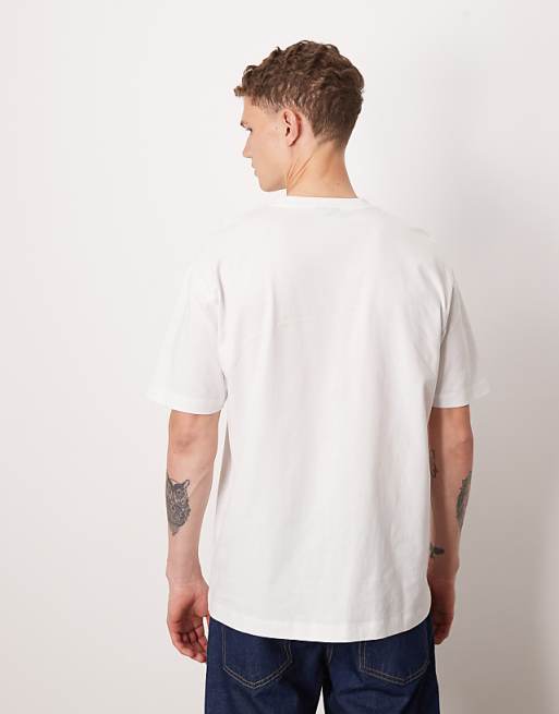 DESIGN Relaxed T-shirt With Chest Print In White
