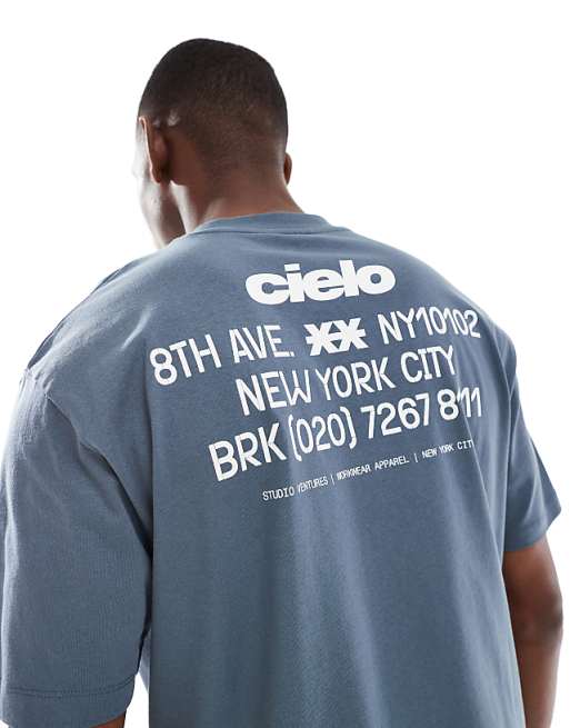 DESIGN relaxed t-shirt with cielo graphic in dark grey
