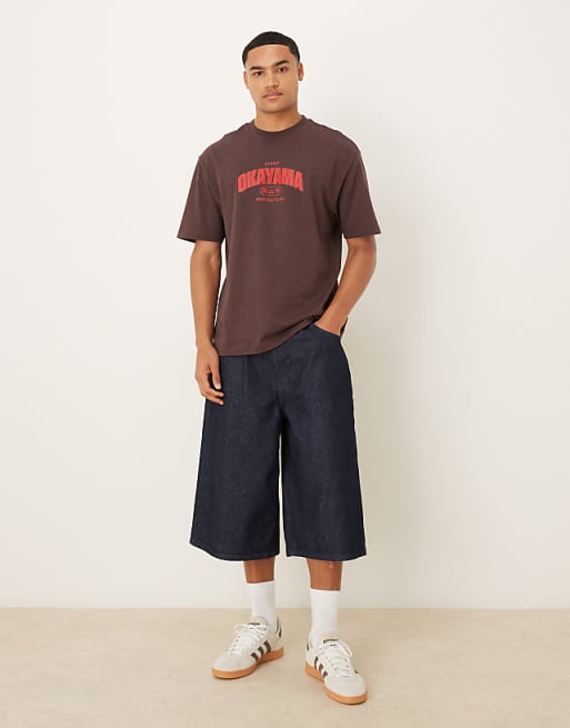 DESIGN Relaxed T-shirt With City Print In Brown