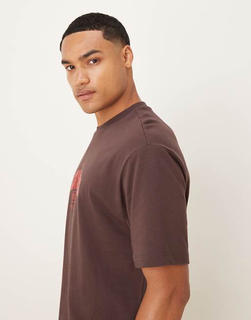 DESIGN Relaxed T-shirt With City Print In Brown
