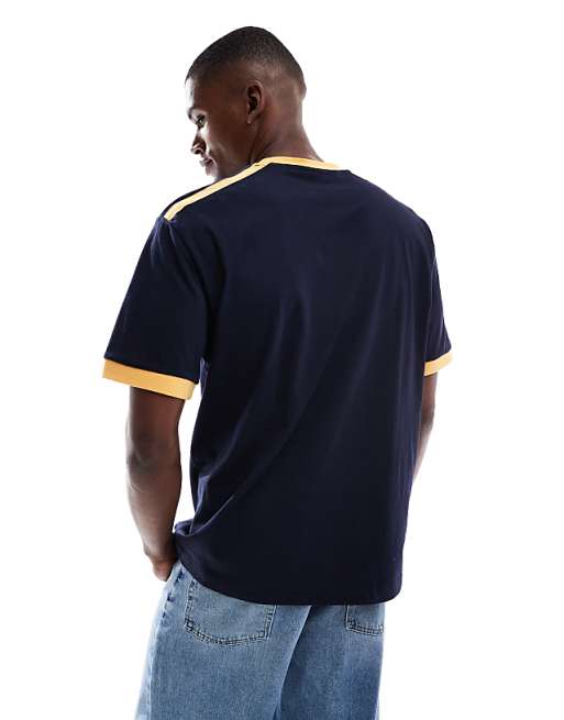 DESIGN Relaxed T-shirt With Contrast Detail In Navy