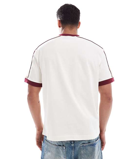 DESIGN Relaxed T-shirt With Contrast Detail In Cream