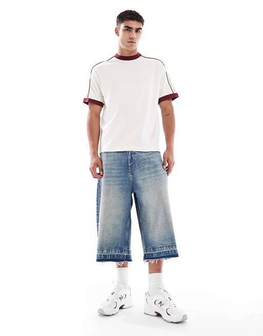 DESIGN Relaxed T-shirt With Contrast Detail In Cream