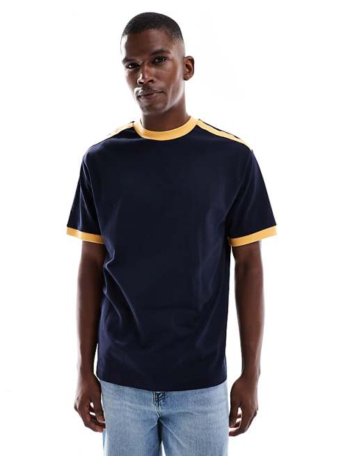 DESIGN relaxed t-shirt with contrast detail in navy