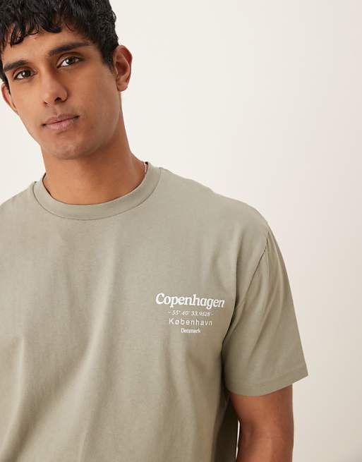 DESIGN Relaxed T-shirt With Copenhagen Back Print In Grey