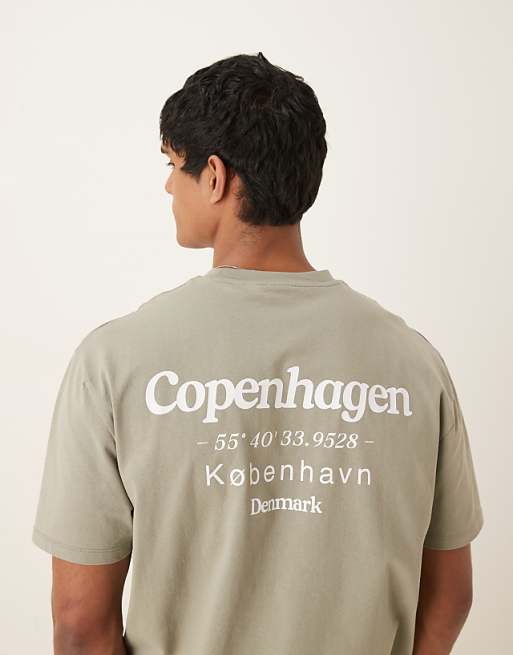 DESIGN Relaxed T-shirt With Copenhagen Back Print In Grey
