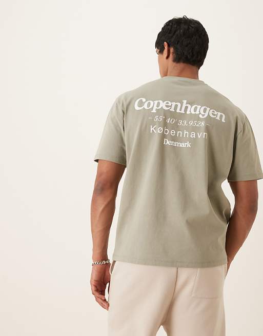 DESIGN relaxed t-shirt with copenhagen back print in grey